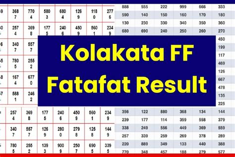 Kolkata FF Fatafat result 26.6.2021: Check FF result online.